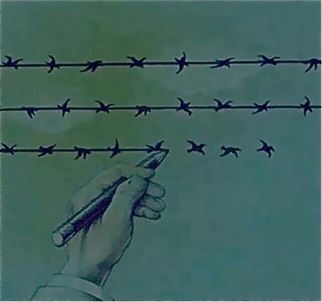 فاصله میان اسارت و آزادی گاهی فقط یک خط صاف است... - عکس ویسگون