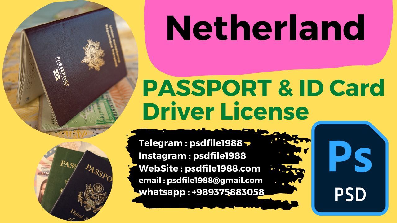 Netherland Passport Psd Netherland Id Card Photoshop Netherland